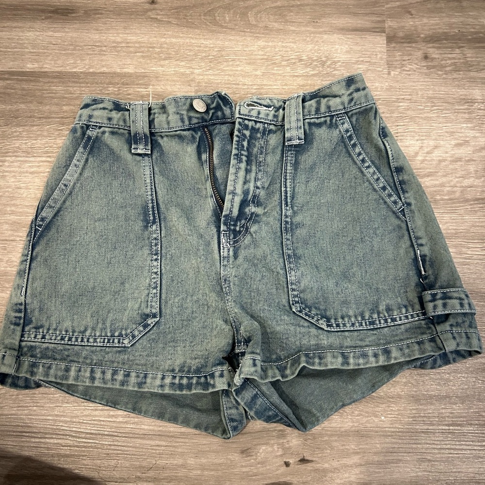 Wild Fable Green Wash Jean Shorts
